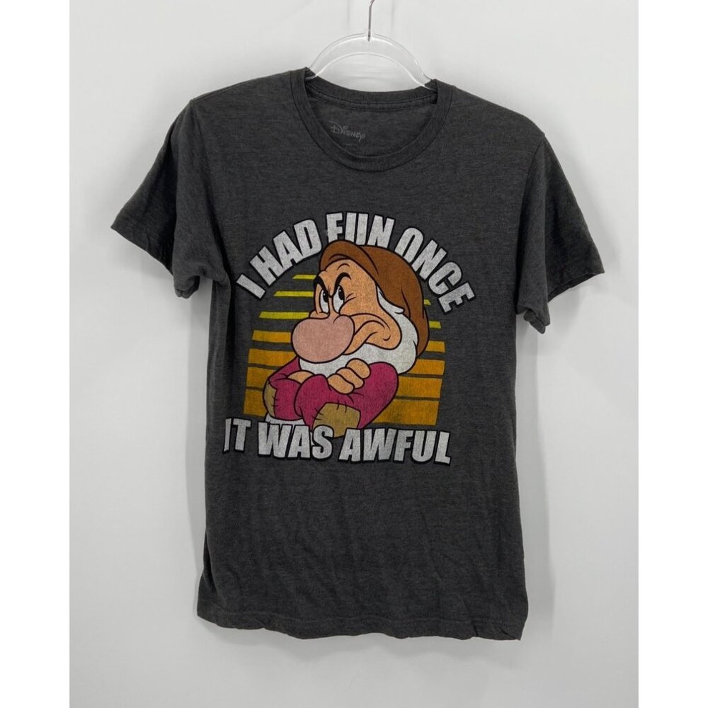 Disney Grumpy Dwarf T-Shirt Men's Size Small "I Had Fun Once It Was Awful"